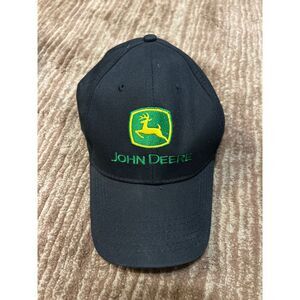 John Deere Men's Hook & Loop Adjustable Black Ball Cap